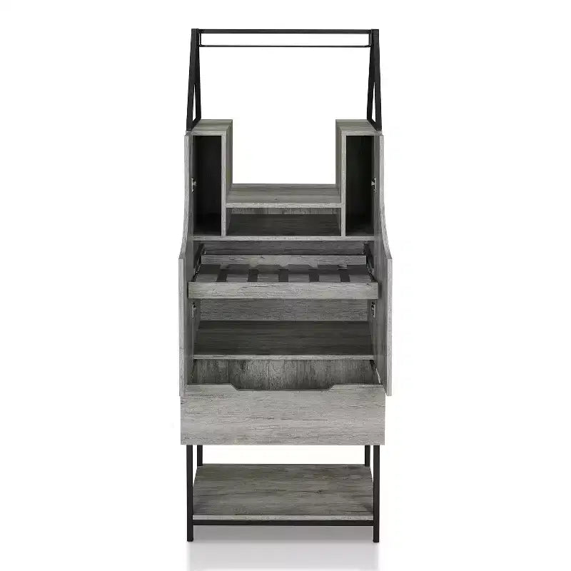 Meuble de rangement multifonctionnel pour vin, gris rétro