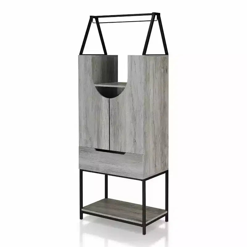 Meuble de rangement multifonctionnel pour vin, gris rétro