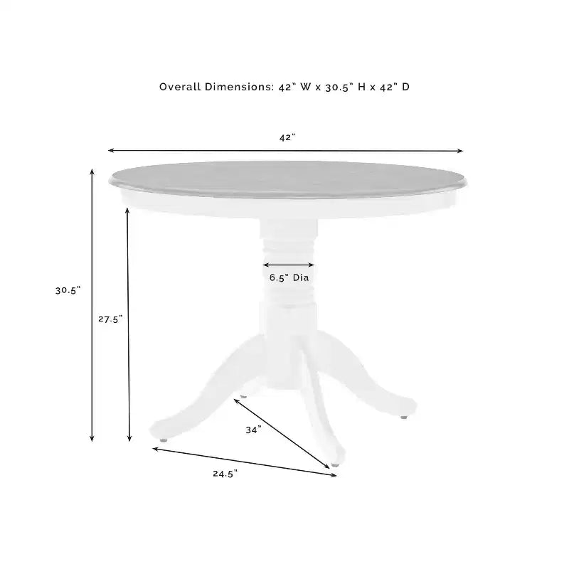 Table de salle à manger ronde (blanc antique)