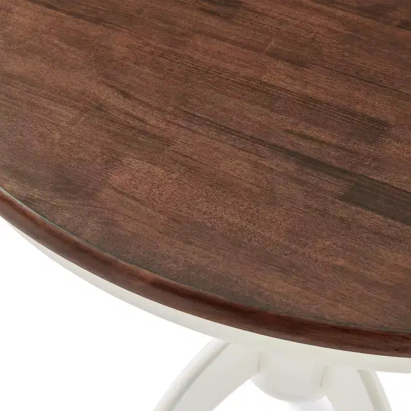 Table de salle à manger ronde (blanc antique)