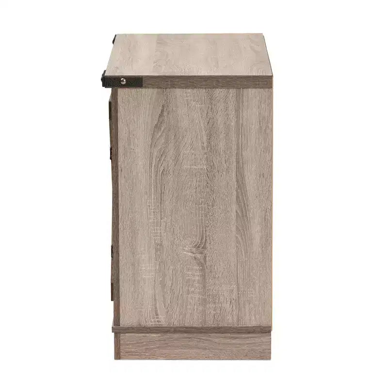 Meuble à Chaussures Double Porte en Chêne/Meuble de Rangement d'Entrée, Peut Contenir 9 Paires de Chaussures.
