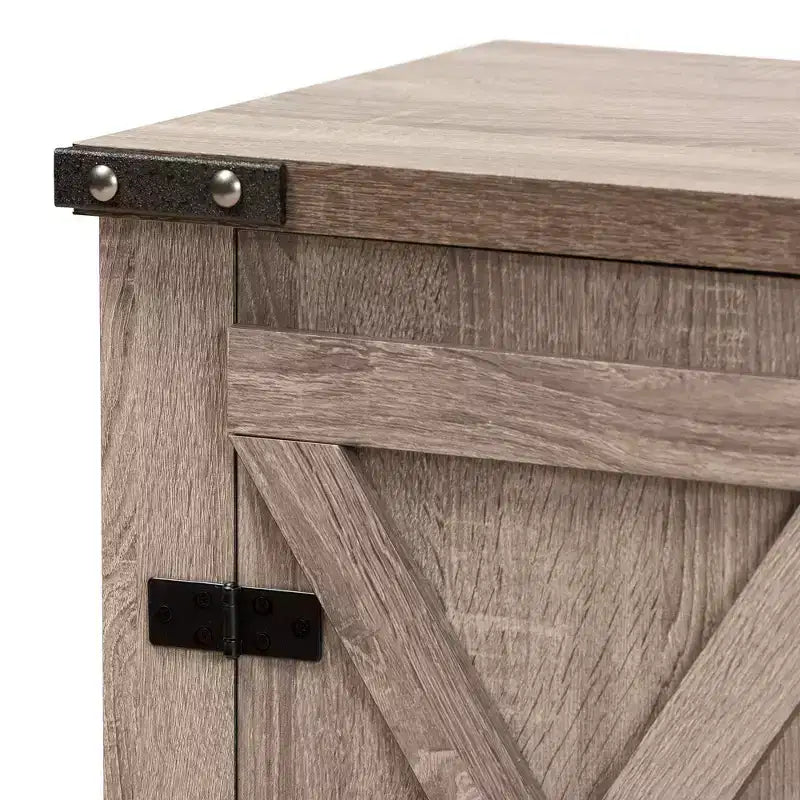 Meuble à Chaussures Double Porte en Chêne/Meuble de Rangement d'Entrée, Peut Contenir 9 Paires de Chaussures.