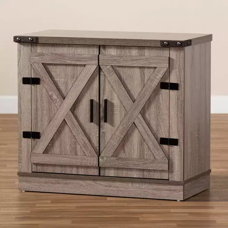 Meuble à Chaussures Double Porte en Chêne/Meuble de Rangement d'Entrée, Peut Contenir 9 Paires de Chaussures.