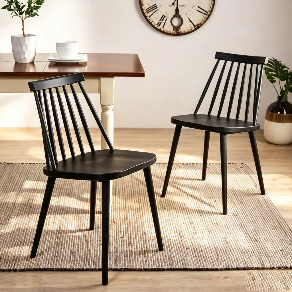 Chaise noire avec dossier