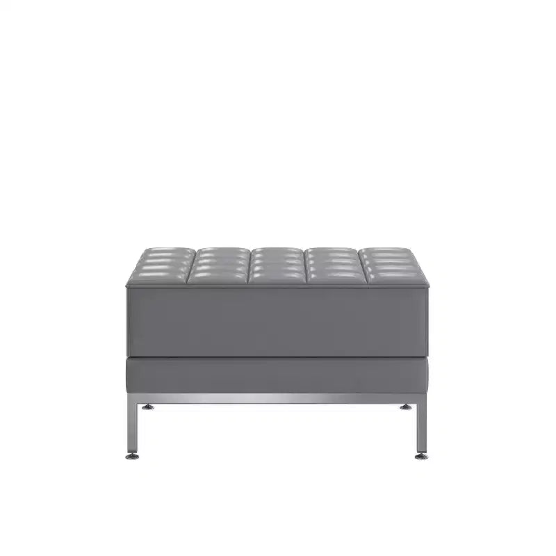 Repose-pieds modulaire capitonné en cuir souple