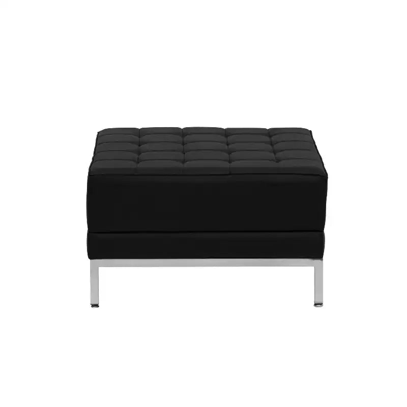 Repose-pieds modulaire capitonné en cuir souple
