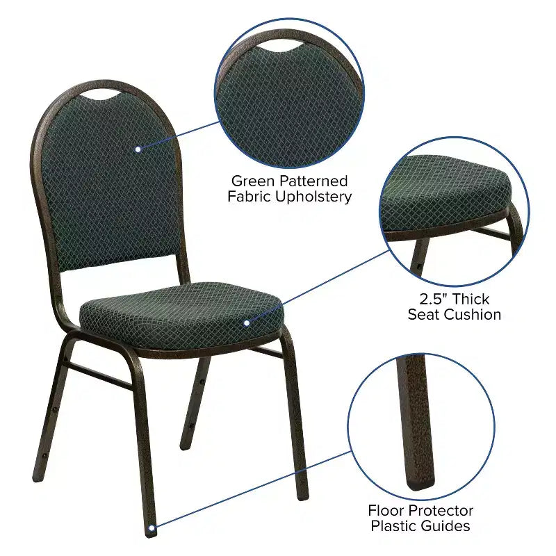 Chaises de banquet empilables à dossier en dôme