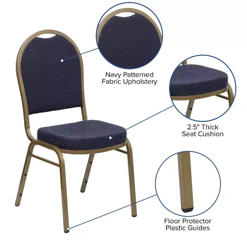 Chaises de banquet empilables à dossier en dôme