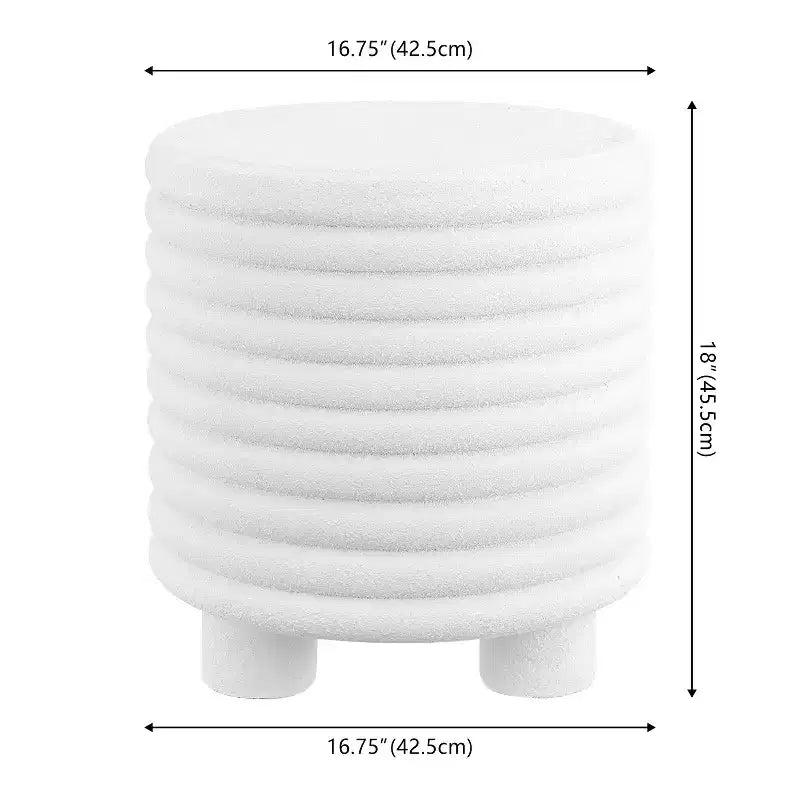 Table d'appoint minimaliste moderne à trois pieds en forme de tambour pour l'intérieur/l'extérieur