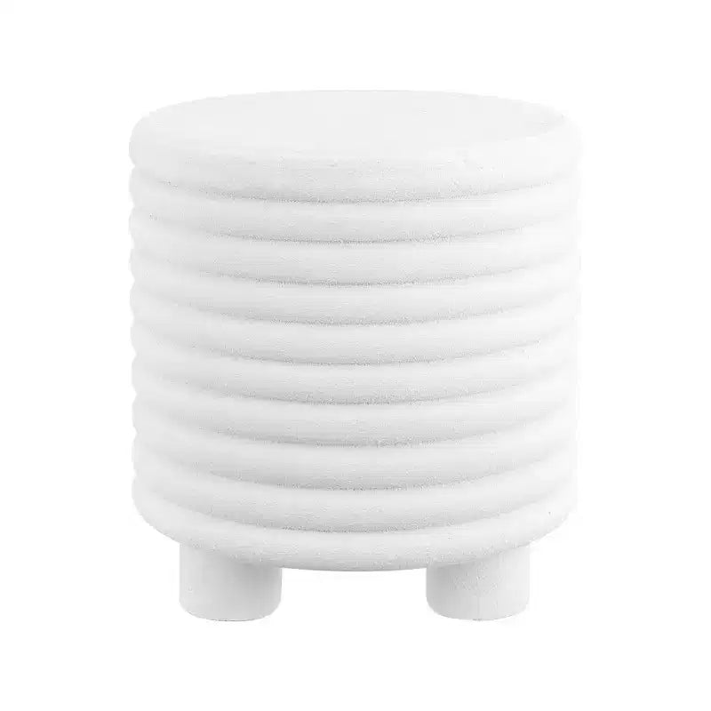 Table d'appoint minimaliste moderne à trois pieds en forme de tambour pour l'intérieur/l'extérieur
